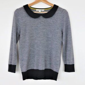 Boden Gray Peter Pan Collared Wool Sweater